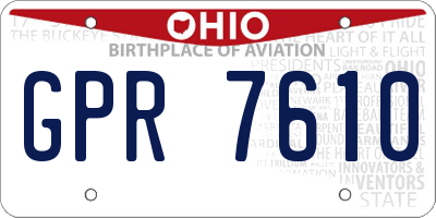 OH license plate GPR7610