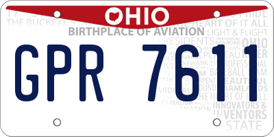 OH license plate GPR7611