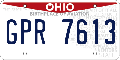 OH license plate GPR7613
