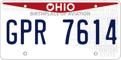 OH license plate GPR7614