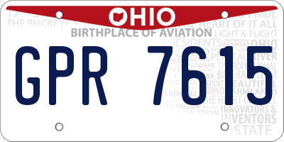 OH license plate GPR7615