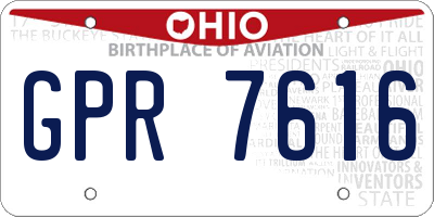 OH license plate GPR7616