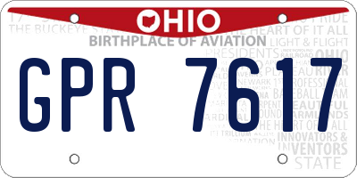 OH license plate GPR7617