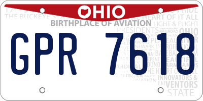 OH license plate GPR7618