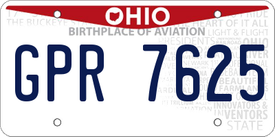 OH license plate GPR7625
