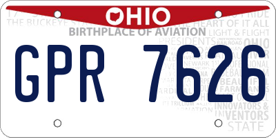 OH license plate GPR7626