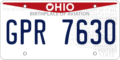 OH license plate GPR7630