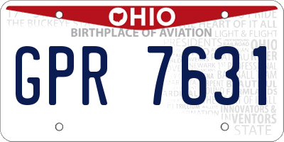 OH license plate GPR7631