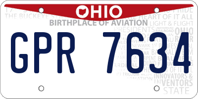 OH license plate GPR7634