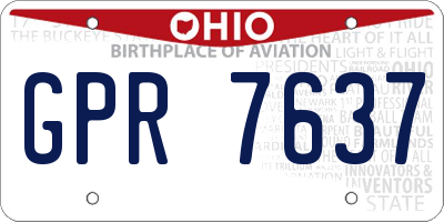 OH license plate GPR7637