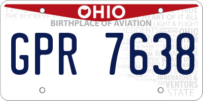 OH license plate GPR7638