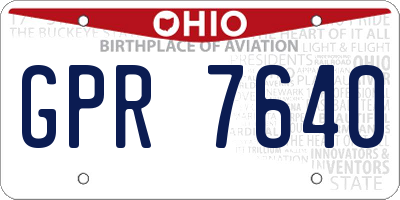 OH license plate GPR7640