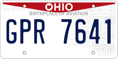 OH license plate GPR7641