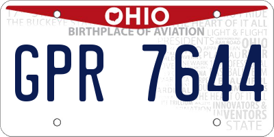 OH license plate GPR7644