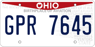 OH license plate GPR7645