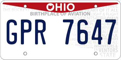 OH license plate GPR7647