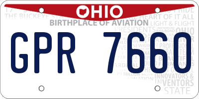 OH license plate GPR7660