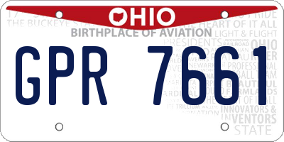 OH license plate GPR7661
