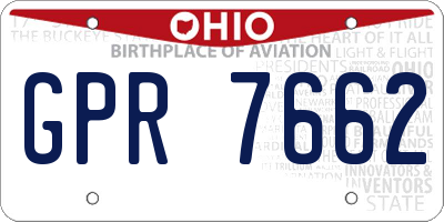 OH license plate GPR7662