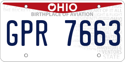 OH license plate GPR7663