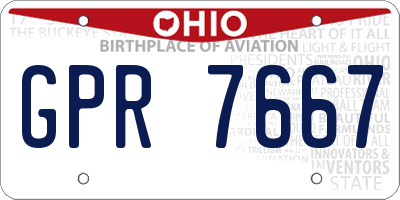 OH license plate GPR7667