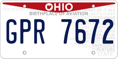 OH license plate GPR7672