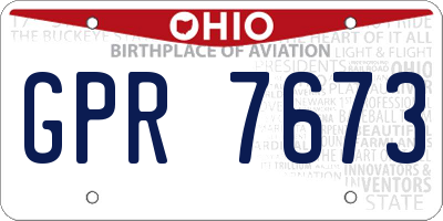 OH license plate GPR7673