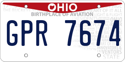 OH license plate GPR7674