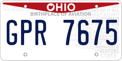 OH license plate GPR7675