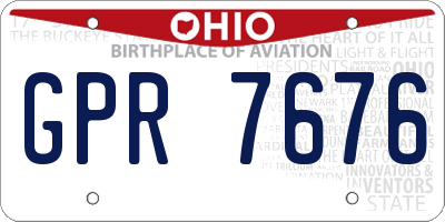 OH license plate GPR7676