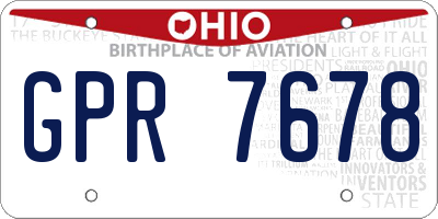 OH license plate GPR7678