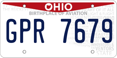 OH license plate GPR7679