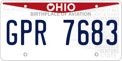OH license plate GPR7683