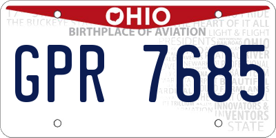 OH license plate GPR7685