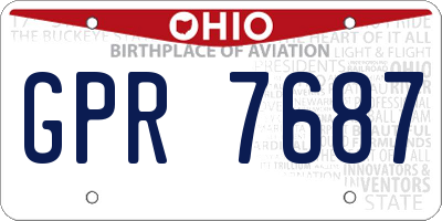 OH license plate GPR7687