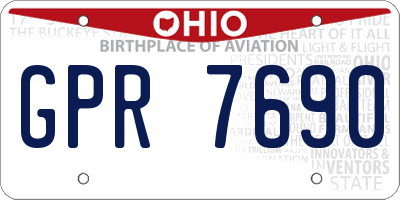 OH license plate GPR7690