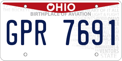 OH license plate GPR7691