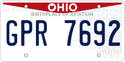 OH license plate GPR7692