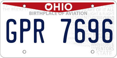 OH license plate GPR7696