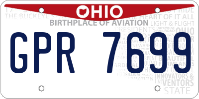 OH license plate GPR7699