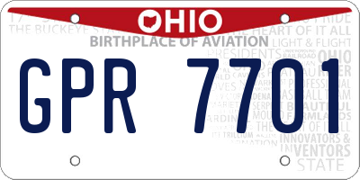 OH license plate GPR7701