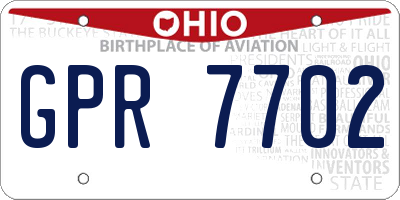 OH license plate GPR7702