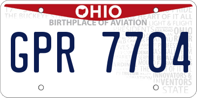 OH license plate GPR7704