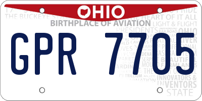 OH license plate GPR7705