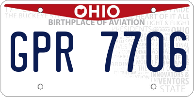 OH license plate GPR7706