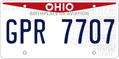 OH license plate GPR7707