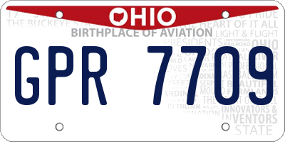 OH license plate GPR7709
