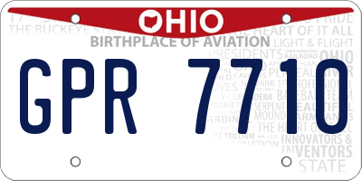 OH license plate GPR7710