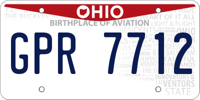 OH license plate GPR7712