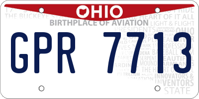 OH license plate GPR7713